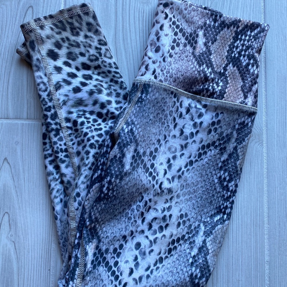 Snake print leggings.